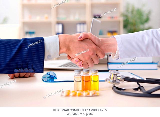 Man visiting doctor for routine check-up