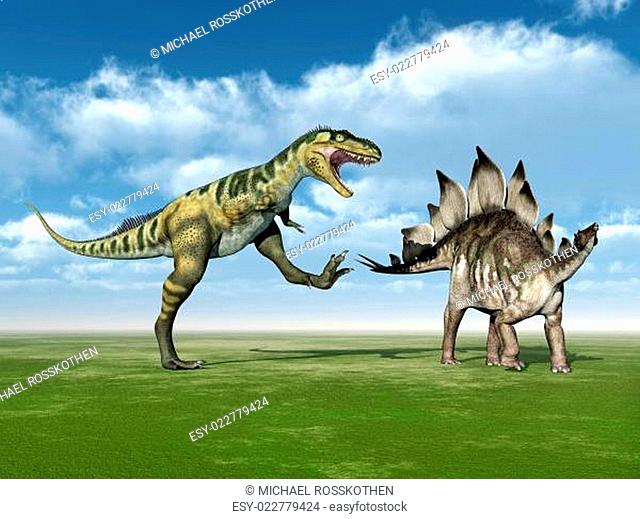 Bistahieversor und Stegosaurus