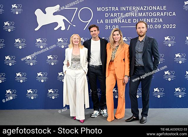 Director Andrea Pallaoro, Trace Lysette, Patricia Clarkson, Joshua Close during Monica photocall. 79th Venice International Film Festival, Italy - 03 Sep 2022