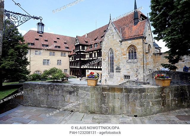The Veste Coburg with partial view of the princely building and the Luther chapel. The Veste Coburg rises high above the city with its huge walls and towers