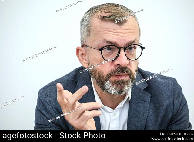 Candidate for Constitutional Court judge Zdenek Kuhn speaks during his interview with Czech New Agency (CTK) in Brno, Czech Republic, November 1, 2023