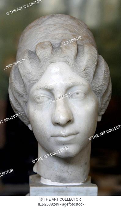 Roman female portrait head, the so called Syrian Lady, third quarter of 2nd century. Found in the collection of The Hermitage, St Petersburg