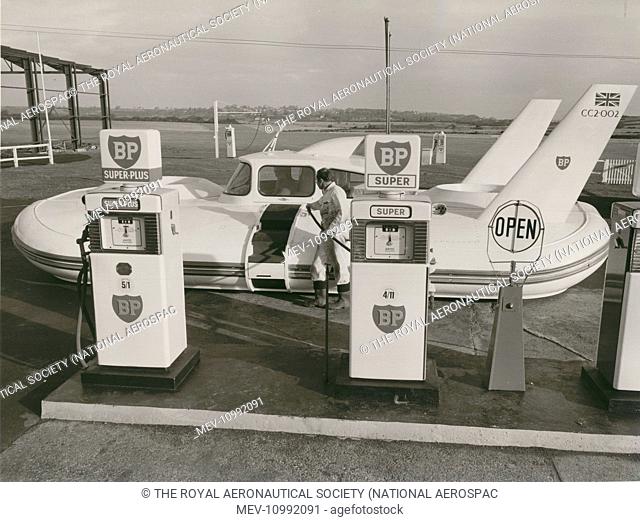 Britten-Norman Cushioncraft CC-2, CC2-002, being fuelled at a BP Service Station at Bembridge, Isle of Wight