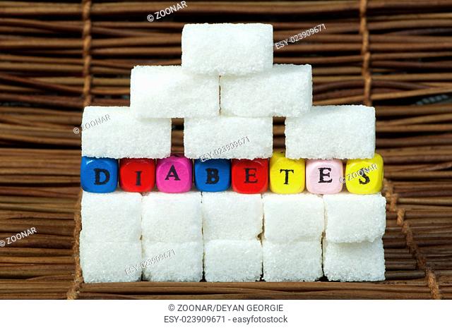 Sugar lumps and word diabetes