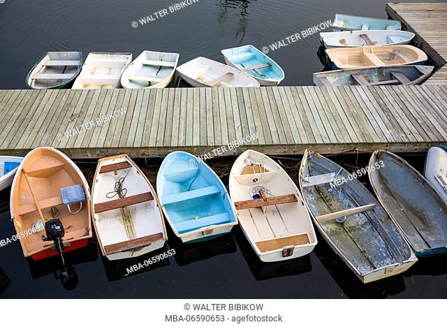 USA, Massachusetts, Cape Ann, Annisquam, Annisquam Harbor, boats
