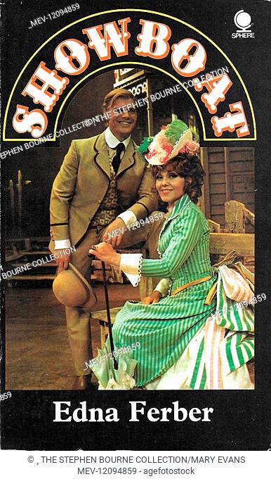 Cleo Laine and John Larsen on the cover of a paperback tie-in of Edna Ferber's to promote the London production of Jerome Kern-Oscar Hammerstein II's Showboat...