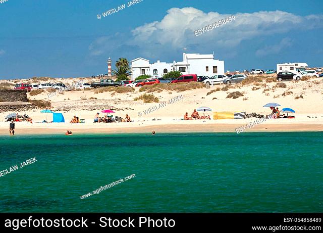 Del Castillo Beach of El Cotillo on Fuerteventura . Canary Island. Spain