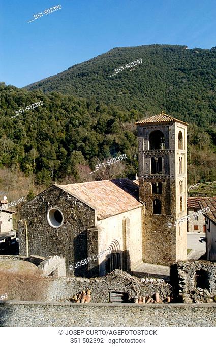 Romanesque church of Sant Cristòfol. Beget. La Garrotxa Natural Park, Girona province,  Catalonia, Spain