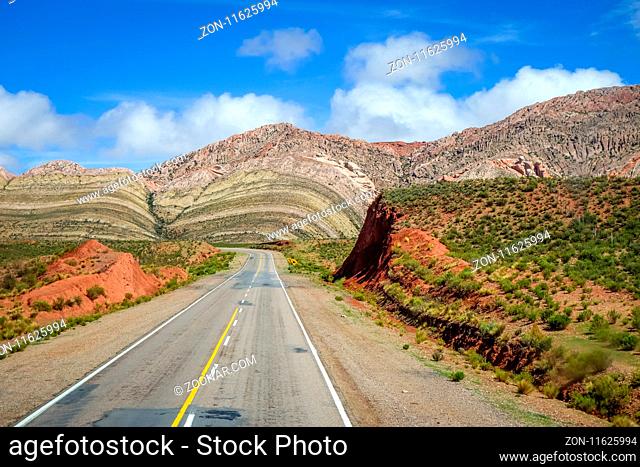 lost desert road in north Argentina quebrada