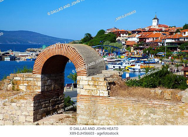 Bulgaria, Europe, Black Sea, Nessebar, Seaport, Harbor and Old Town, Ramparts, Ruins of the Medieval Fortification Walls
