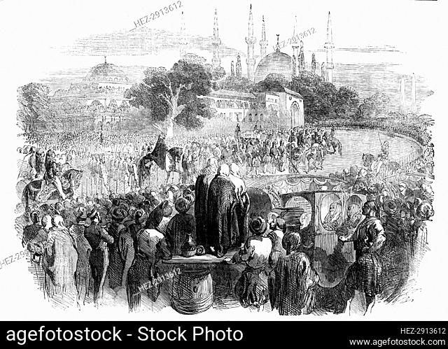 Procession of the Sultan at the Festival of the Bairam, Constantinople, 1854. Creator: Unknown