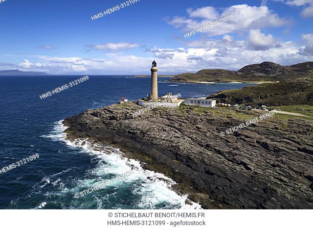 United Kingdom, Scotland, Highland, Ardnamurchan peninsula, Lochaber, Point of Ardnamurchan Lighthouse (aerial view)