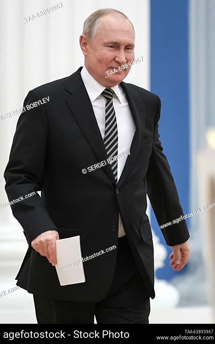 RUSSIA, MOSCOW - OCTOBER 25, 2023: Russia's President Vladimir Putin is seen before a meeting with heads of the main religious denominations of Russia in the...