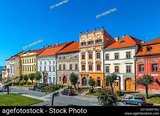 Historical houses on main square in Levoca, Slovakia