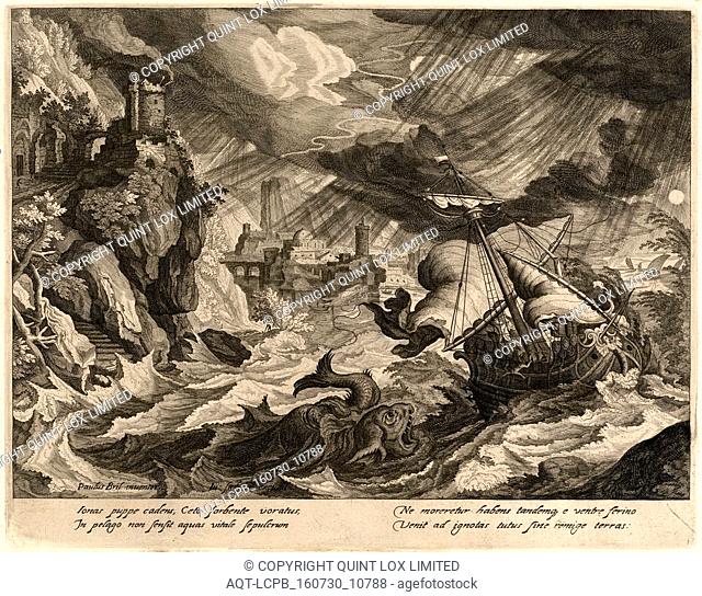 Justus Sadeler after Paul Bril, Jonah Thrown into the Stormy Sea, Flemish, 1583-1620, 1610-1620, engraving on laid paper
