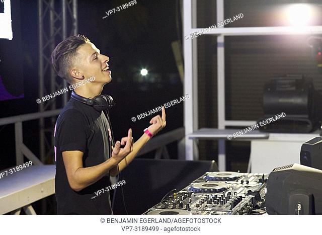 DJ Danimal performing at music festival Starbeach Chersonissos, Crete, Greece, on 09. August 2018