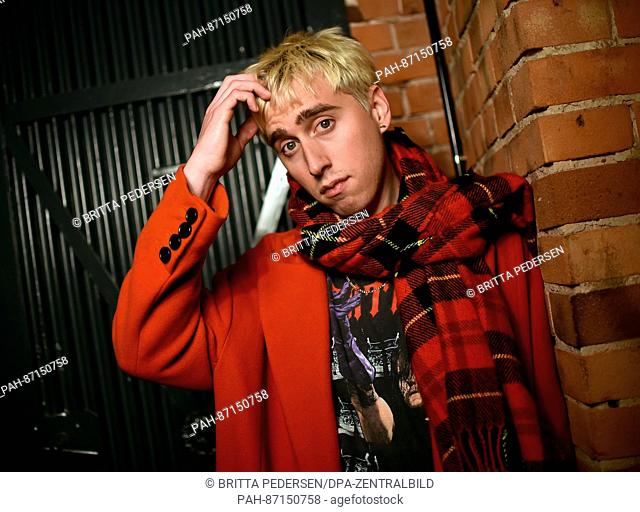 EXCLUSIVE - The Austrian singer Maurice Ernst from the band ""Bilderbuch"" is photographed in Berlin, Germany, 10 January 2017