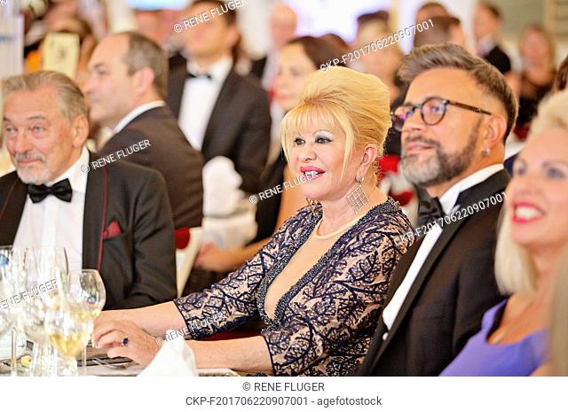 Ivana Trump, left, a former wife of the incumbent U.S. president, internationally popular Czech pop star Karel Gott, physiotherapist Pavel Kolar and sports...