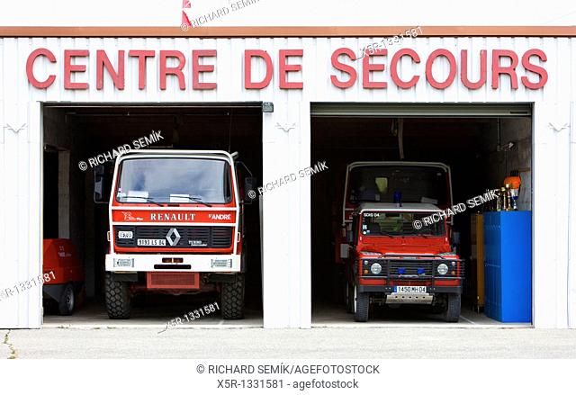 fire engines, Saint-Andre-les-Alpes, Provence, France