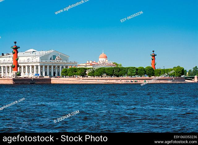 Spit of Vasilevsky Island and River Neva, Saint Petersburg, Russia