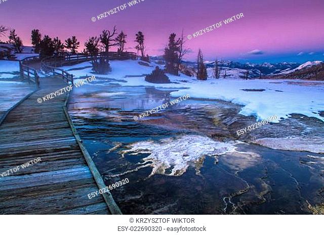 Yellowstone Winter Landscape at Sunset