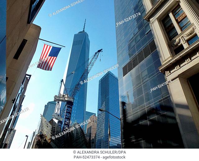 One World Trade Center, also called Freedeom Tower, in New York City, 27 June, 2014. The skyscraper has been in construction since 2006 on the site of Ground...