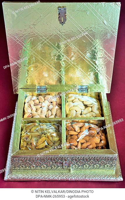 Dry fruits gift box, Diwali Festival, Mumbai, Maharashtra, India, Asia