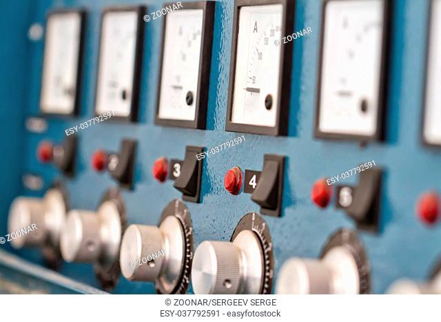 Instrument panel with circuit breakers and switches