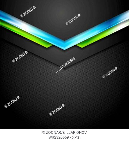 Abstract technology background with blue green arr