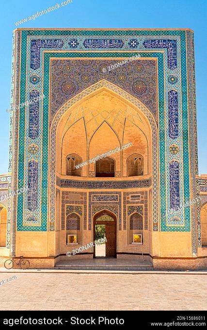 The Mir Arab madrasasi main gate in Bukhara, Uzbekistan
