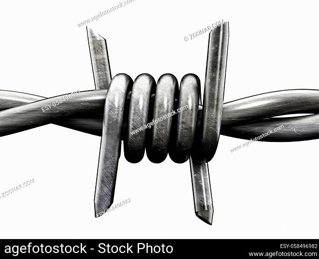 Barbed wire isolated on white background