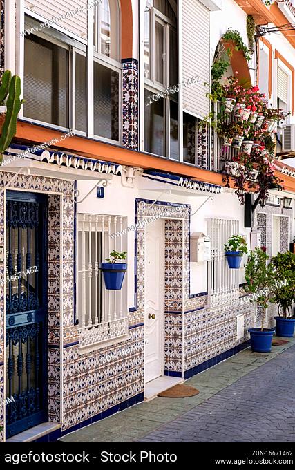 House clad with decorative tiles in Cala de Mijas