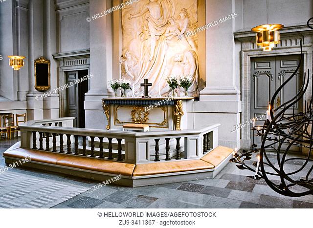 Interior of Adolf Frederik Church, Sveavagen, Stockholm, Sweden. Designed by Carl Frederik Adelcrantz and opened in 1774