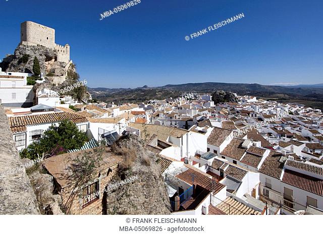 Olvera, Andalusia, province of Cadiz, historical Old Town, white village, castle, Spain
