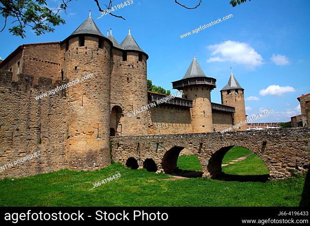 Castle in the medieval city of Carcassonne. France