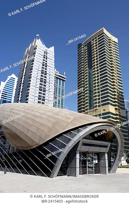 Metro Station, Jumeirah Lake Towers, Dubai, United Arab Emirates, Middle East, Asia
