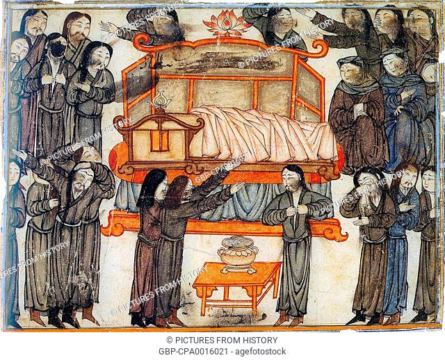 Iran / Persia: Mourning the death of a Mongol khan. Rashid al-Din, Jami al-Tawarikh, c. 1305 CE