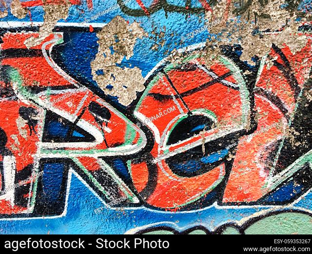 Graffiti wall. Urban art background. Seamless texture. Graffiti on wall background. Old painted wall texture