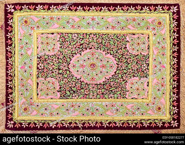 Carpet from wool and silk of classical design, Delhi, India