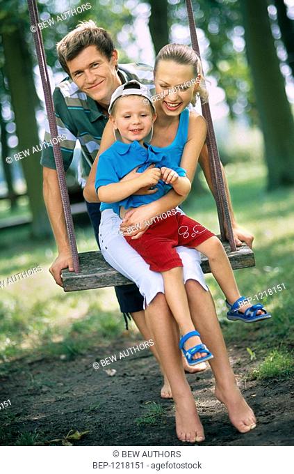 Family on the swing