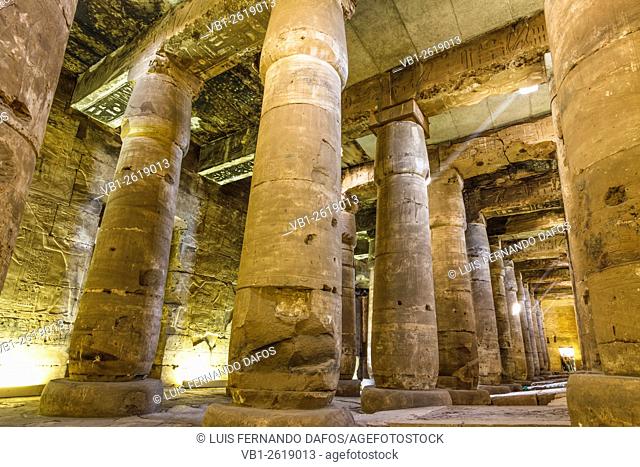 Interior of the Temple of Seti I at Abydos, Al-Balyana, Egypt