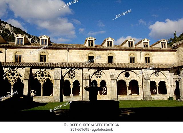 Monastery of Santa María de Iranzu, 12th century cloister. Navarra, Spain