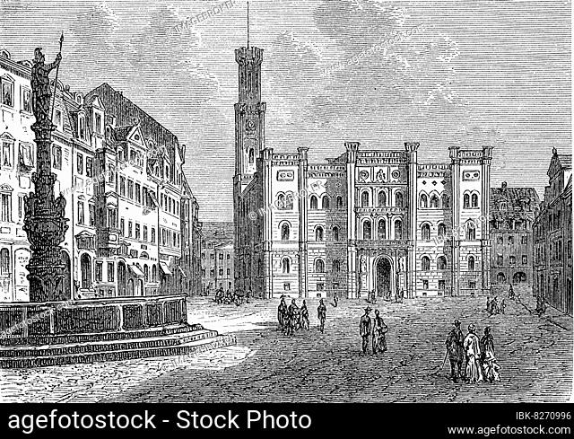 Die Stadt Zittau im Jahre 1880, Sachsen, Deutschland, Historisch, digital restaurierte Reproduktion einer Originalvorlage aus dem 19