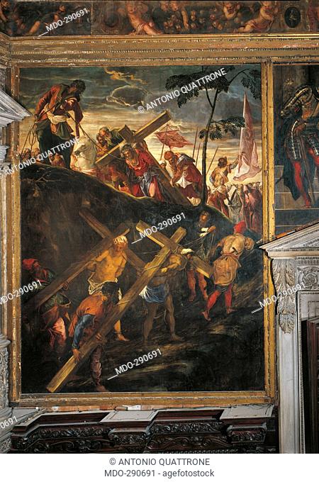 The Ascent to Calvary, by Jacopo Robusti known as Tintoretto, 1565 - 1567, 16th Century, oil on canvas, cm 515 x 390. Italy, Veneto, Venice