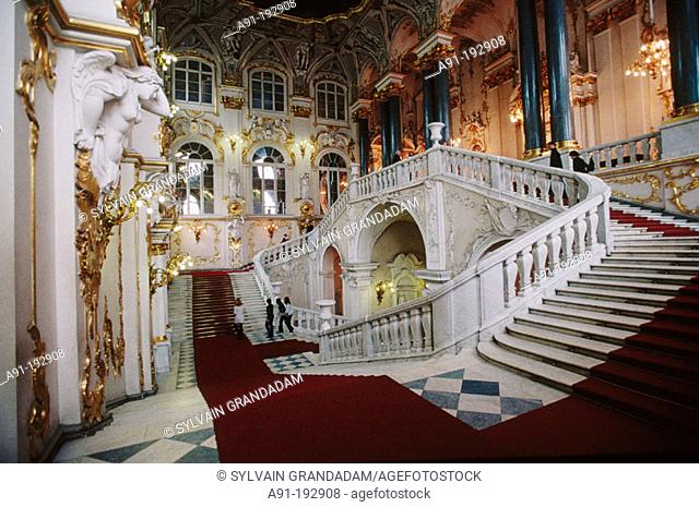 Interior of the Winter Palace, now Hermitage Museum. St. Petersburg. Russia