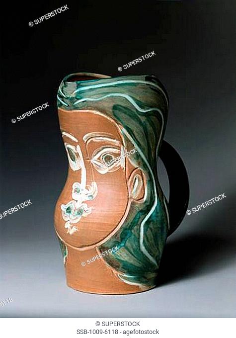 The Woman's Face by Pablo Picasso, painted ceramic, 1881-1973