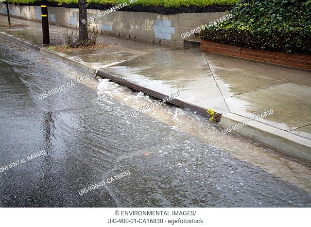 Storm Drainage System. Heavy rains flow down streets into Street Gutters and Storm Drains and eventually Ballona Creek, a nine-mile waterway that drains the Los...