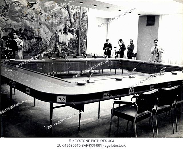 May 10, 1968 - Vietnam: Peace Talks Open In Paris: Photo Shows The conference room at the international conferences center (Formerly Hotel Majestic) where the...