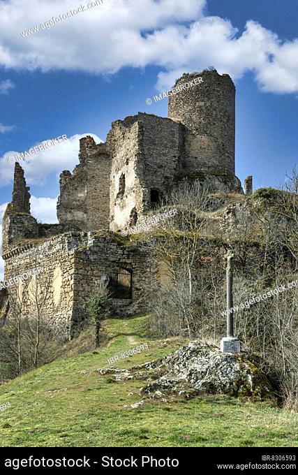 Leotoing fortified castle, Haute Loire department, Auvergne Rhone Alpes, France, Europe
