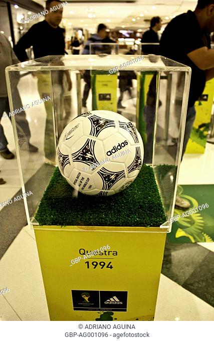 Ball used in the World Cup 1994, Exhibition at Shopping Morumbi, Capital, São Paulo, Brazil
